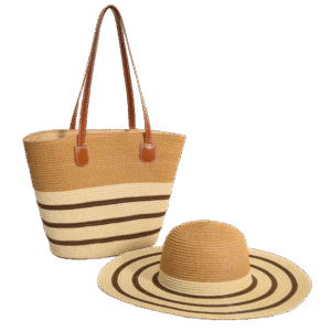 Sac en Paille et Chapeau de Soleil Stylé
